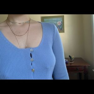 sky blue cardigan